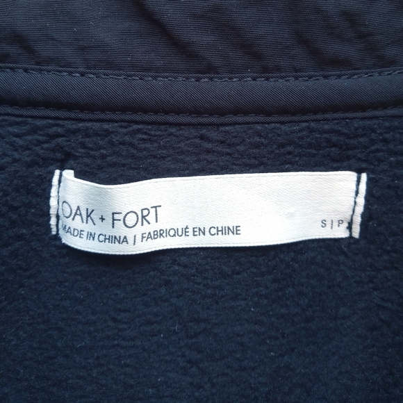 (SOLD!) Oak+Fort Cropped Black Sherpa Halfzip - Picture 2 of 2